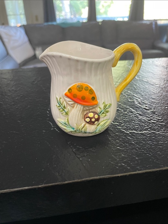 Sears Roebuck Other - Sears Robuck Co Ceramic 1978 Mushroom Pitcher - Yellow Handle Clean
